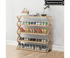 Wooden shoe rack