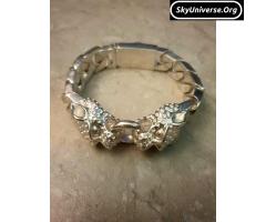 Leopard double head Sterling silver bracelet - 3