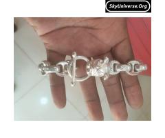 Gaboratory dog head silver bracelet