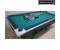 Black durable pool table with stone slate lubengo - 1