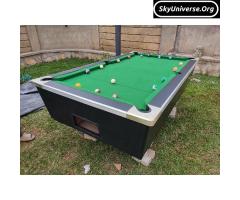 Black durable pool table with stone slate lubengo - 4