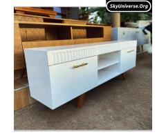 white Tv stand 6ft