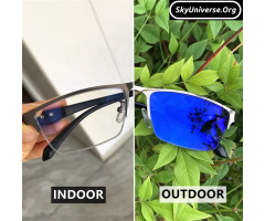 Photochromic Anti-Blue Light Blue Reflective Glasses. - 2