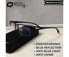Photochromic Anti-Blue Light Blue Reflective Glasses. - 4