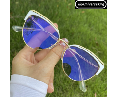 Ladies Photochromic Anti-Blue Light Blue Reflective glaases