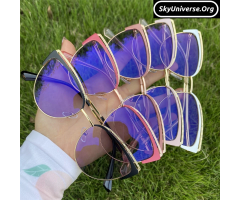 Ladies Photochromic Anti-Blue Light Blue Reflective glaases - 3
