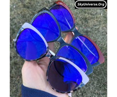 Female Photochromic Anti-Blue Light Blue Reflective Glasses - 4