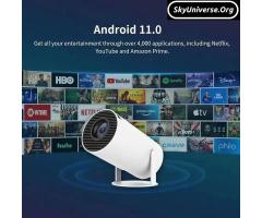 HD Smart Projector – Portable 720p WiFi6 Android 11 Mini Cinema with Bluetooth & Auto Keystone