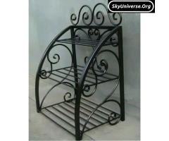 Metallic racks and flower stands