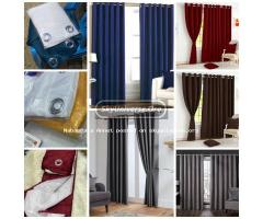 Plain curtains with net