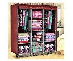 Maroon 3column metallic and cloth closet
