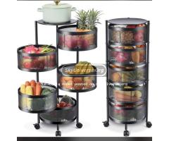 Foldable 5tier kitchen storage rack