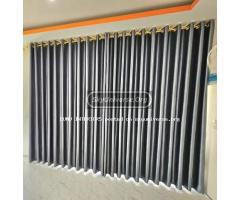 Grey metallic curtains