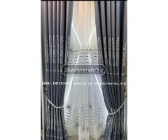 Grey Flora curtains