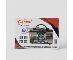 PuXing® PX-30BT FM/AM/SW 3-Band Radio with USB/TF MP3 Player & Bluetooth
