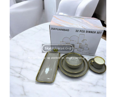 JIAYUANBAO 32PCS Premium Porcelain Dinner Set – Model JE7782-L1 - 7