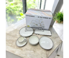 JIAYUANBAO 32PCS Premium Porcelain Dinner Set – Model JE7782-L1 - 9
