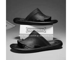 Casual sandals, open toe shoes, flat shoes with rubber sole-Black - 2