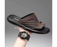 Casual sandals, open toe shoes, flat shoes with rubber sole-Brown - 2