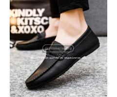 Falcon Moccasins for men, rubber sole, walking shoes-Black