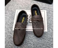 Falcon Moccasins for men, rubber sole, walking shoes-Brown - 2