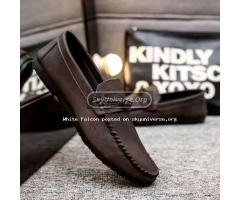 Falcon Moccasins for men, rubber sole, walking shoes-Brown - 3