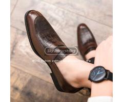 Gentle leather shoes with rubber sole - 3