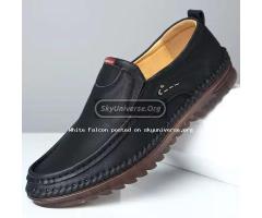 Men’s casual walking shoes with Pu leather and rubber sole-black