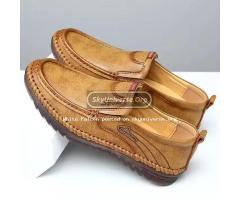 Men’s casual walking shoes with Pu leather and rubber sole-brown - 2