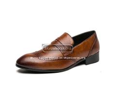 Men’s Gentle leather classic shoes with rubber sole-Brown