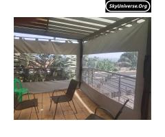 Outdoor sliding curtains