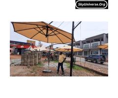 Automatic folding garden umbrella