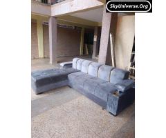 Gray L sofa set 5seater.