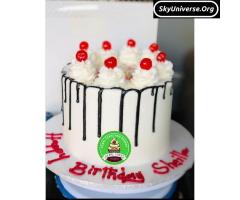 Birthday cake with cherry