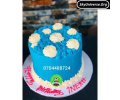 Birthday cake in blue colour