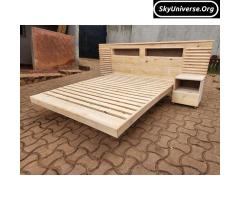 Floating bed with bedside drawer - 3