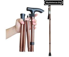 Adjustable foldable walking stick